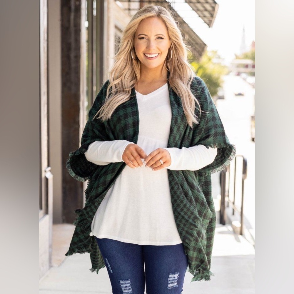 CHIC SOUL The Little Things In Life Poncho, Hunter Green